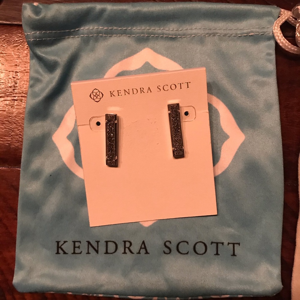 Kendra Scott Levi Bar Stud - Platinum Drusy